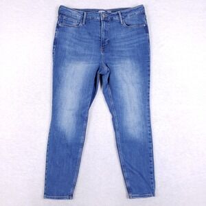 Old Navy Rockstar Super Skinny High Rise Jeans 16 Short Medium Wash Stretch